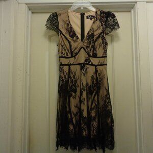 HOT SEXY LACEY GIRL Black & Nude Night Dressy Dress X S